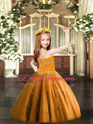 Sleeveless Beading Lace Up Winning Pageant Gowns