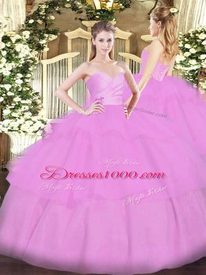 Trendy Organza Sleeveless Floor Length Sweet 16 Quinceanera Dress and Beading and Ruffled Layers