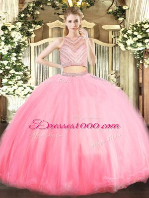 Fantastic Sleeveless Zipper Floor Length Beading Sweet 16 Quinceanera Dress