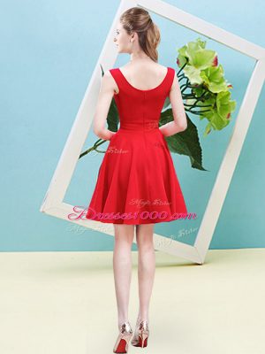 Custom Designed Sleeveless Ruching Zipper Bridesmaid Dresses