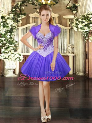 Custom Designed Lavender Sweetheart Neckline Beading Prom Party Dress Sleeveless Lace Up