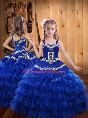 Customized Sweetheart Sleeveless Satin and Organza Quinceanera Gowns Embroidery and Ruffled Layers Lace Up