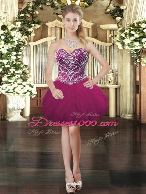 Free and Easy Floor Length Fuchsia 15 Quinceanera Dress Sweetheart Sleeveless Lace Up