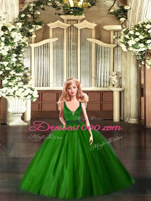 Fine Tulle Sleeveless Floor Length Quinceanera Gowns and Embroidery