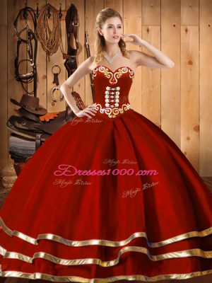 Sexy Wine Red Sleeveless Organza Lace Up 15 Quinceanera Dress for Military Ball and Sweet 16 and Quinceanera