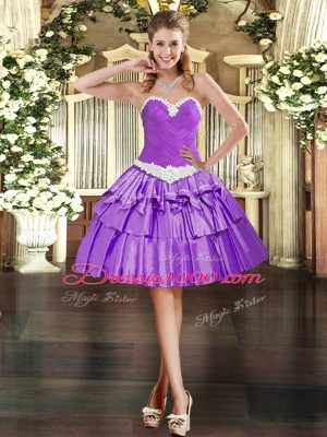 Sweetheart Sleeveless Lace Up Prom Party Dress Eggplant Purple Organza