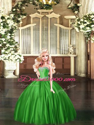 Glittering Sleeveless Lace Up Floor Length Beading Sweet 16 Quinceanera Dress