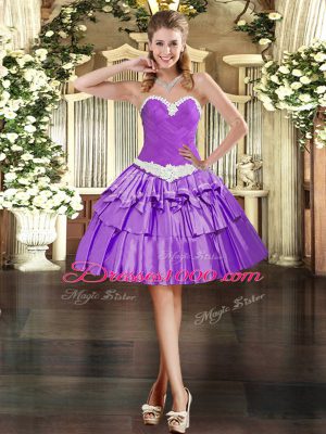 Fancy Sweetheart Sleeveless Organza Quinceanera Dresses Appliques and Ruffled Layers Lace Up