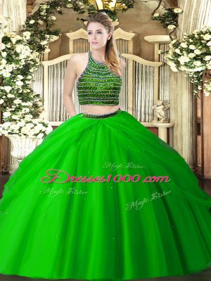New Arrival Green Sleeveless Floor Length Beading and Ruching Zipper Vestidos de Quinceanera