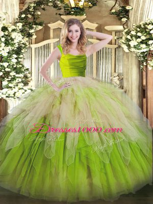 Fashion Floor Length Ball Gowns Sleeveless Multi-color Quinceanera Gowns Zipper