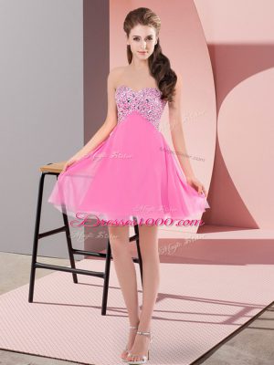 Fashionable Chiffon Sleeveless Mini Length Prom Party Dress and Beading