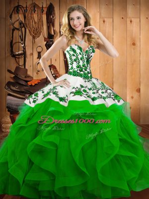 Enchanting Sweetheart Neckline Embroidery Sweet 16 Dress Sleeveless Lace Up