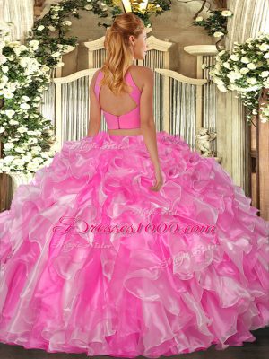 Sleeveless Beading and Ruffles Backless 15 Quinceanera Dress