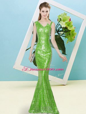 Fitting Prom and Party with Sequins Asymmetric Sleeveless Zipper