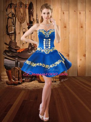 Embroidery Ball Gown Prom Dress Multi-color Lace Up Sleeveless With Train Sweep Train