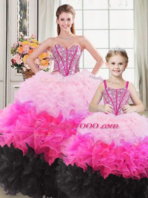 Floor Length Ball Gowns Sleeveless Multi-color Ball Gown Prom Dress Lace Up
