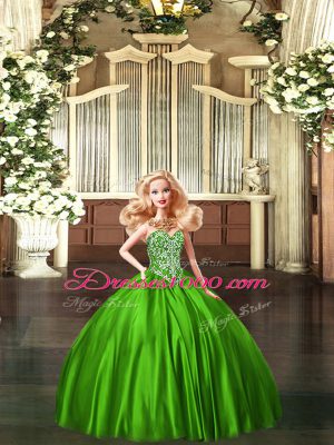 Best Floor Length Green Quinceanera Gowns Sweetheart Sleeveless Lace Up