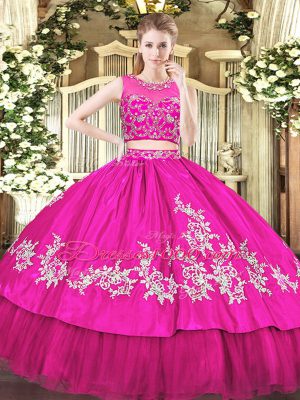 Excellent Sleeveless Beading and Appliques Zipper 15 Quinceanera Dress