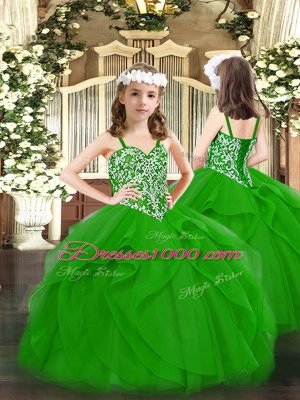 Sleeveless Beading and Ruffles Lace Up Quinceanera Dress