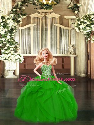 Sleeveless Beading and Ruffles Lace Up Quinceanera Dress