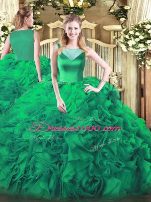 Fine Turquoise Sleeveless Beading Floor Length Ball Gown Prom Dress
