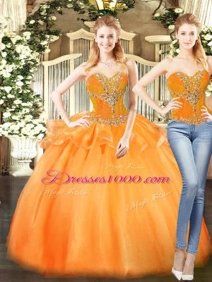 Suitable Sleeveless Lace Up Floor Length Beading and Ruffles Sweet 16 Dresses
