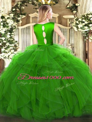 Organza Sleeveless Floor Length Quinceanera Dress and Ruffles