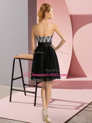 Fitting Black Prom and Party with Lace Sweetheart Sleeveless Zipper