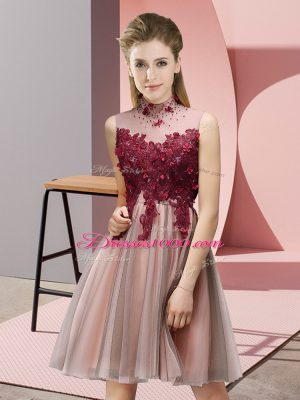 Luxurious Sleeveless Appliques Lace Up Dama Dress