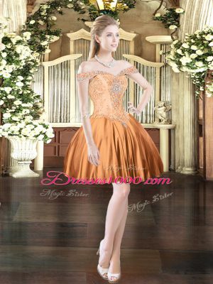 Brown Lace Up Sweet 16 Quinceanera Dress Beading Sleeveless Floor Length