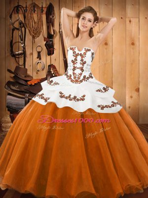 Smart Sleeveless Embroidery Lace Up Quinceanera Gowns