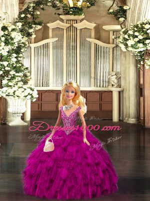 Charming Sleeveless Beading and Ruffles Lace Up 15 Quinceanera Dress