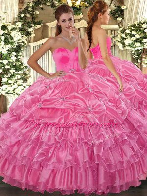 Best Sleeveless Beading and Ruffled Layers Lace Up Sweet 16 Quinceanera Dress