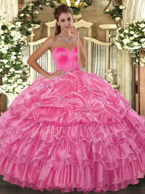 Best Sleeveless Beading and Ruffled Layers Lace Up Sweet 16 Quinceanera Dress