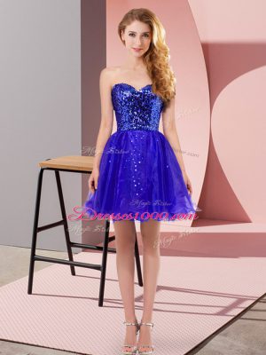 Vintage Blue Prom Dress Prom and Party with Sequins Sweetheart Sleeveless Zipper