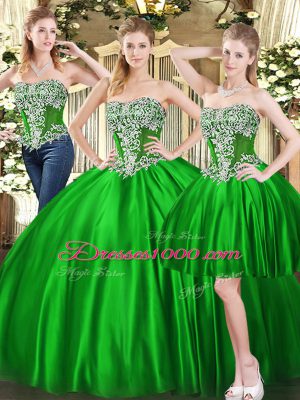 Tulle Sleeveless Floor Length Sweet 16 Dresses and Beading
