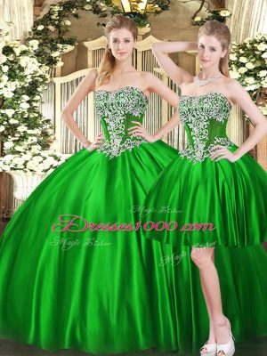 Tulle Sleeveless Floor Length Sweet 16 Dresses and Beading