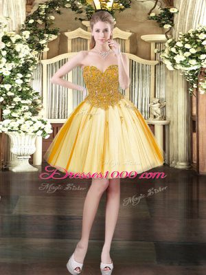 Sweetheart Sleeveless Tulle Vestidos de Quinceanera Beading and Appliques Lace Up