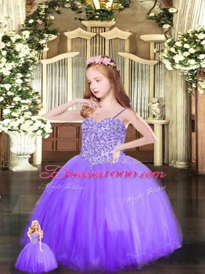 Sweetheart Sleeveless Sweet 16 Dresses Floor Length Beading Eggplant Purple Tulle