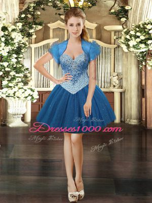 Most Popular Teal Tulle Lace Up Quinceanera Gown Sleeveless Floor Length Beading