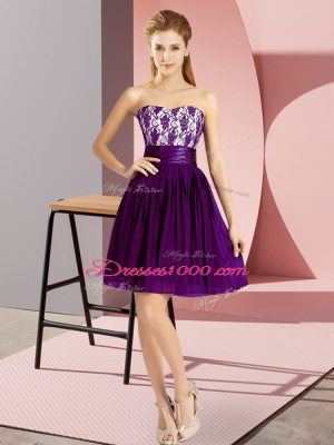 Stylish Sleeveless Zipper Mini Length Lace Homecoming Dress