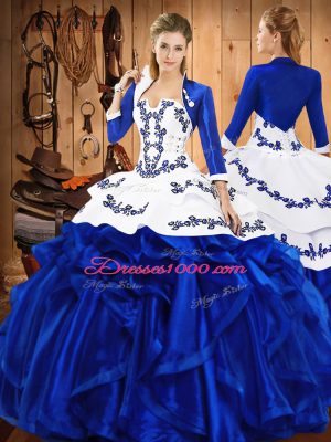 Excellent Floor Length Ball Gowns Sleeveless Blue Quince Ball Gowns Lace Up