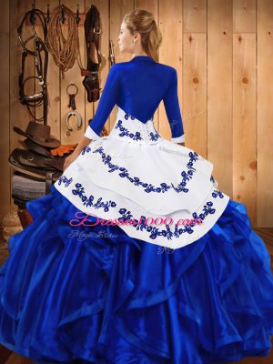 Excellent Floor Length Ball Gowns Sleeveless Blue Quince Ball Gowns Lace Up