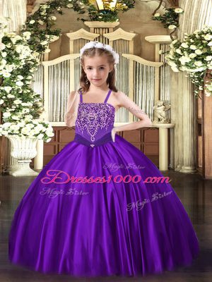 New Arrival Floor Length Ball Gowns Sleeveless Purple Pageant Dress Lace Up