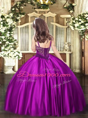 New Arrival Floor Length Ball Gowns Sleeveless Purple Pageant Dress Lace Up