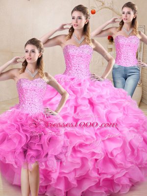 Romantic Floor Length Lilac Sweet 16 Dresses Sweetheart Sleeveless Lace Up
