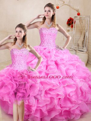 Romantic Floor Length Lilac Sweet 16 Dresses Sweetheart Sleeveless Lace Up
