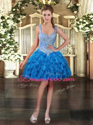 Floor Length Teal Quinceanera Dress Straps Sleeveless Lace Up