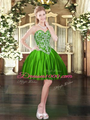 Eye-catching Mini Length Ball Gowns Sleeveless Green Prom Party Dress Lace Up