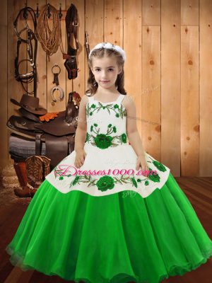 Floor Length Lace Up Custom Made for Sweet 16 and Quinceanera with Embroidery